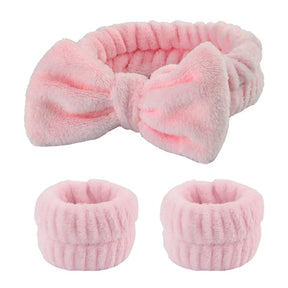 Bath Headband And Wrist Band Set