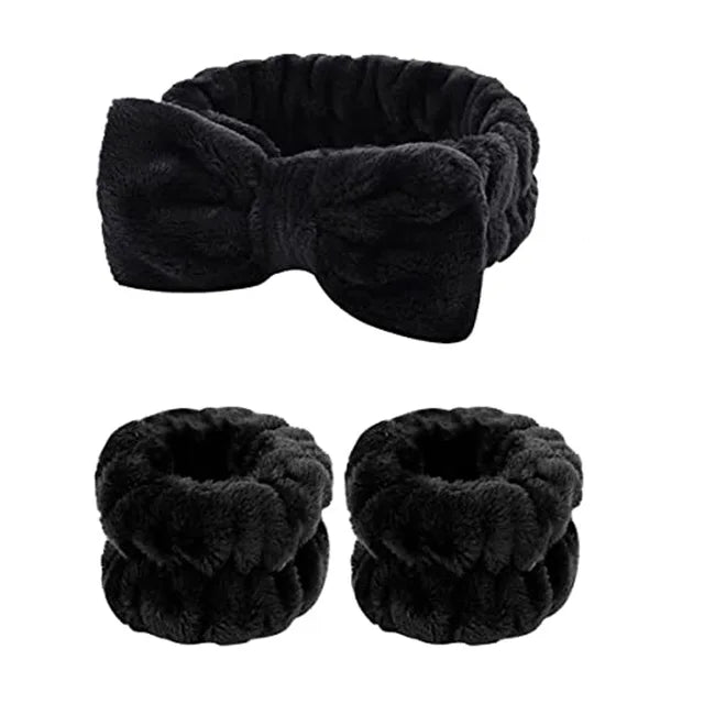 Bath Headband And Wrist Band Set