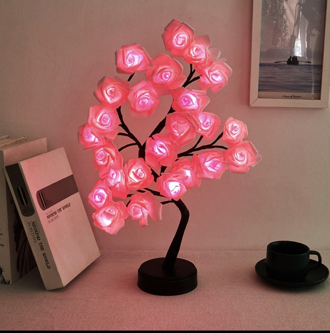 Sakura Roses LED Tree Table Lamp