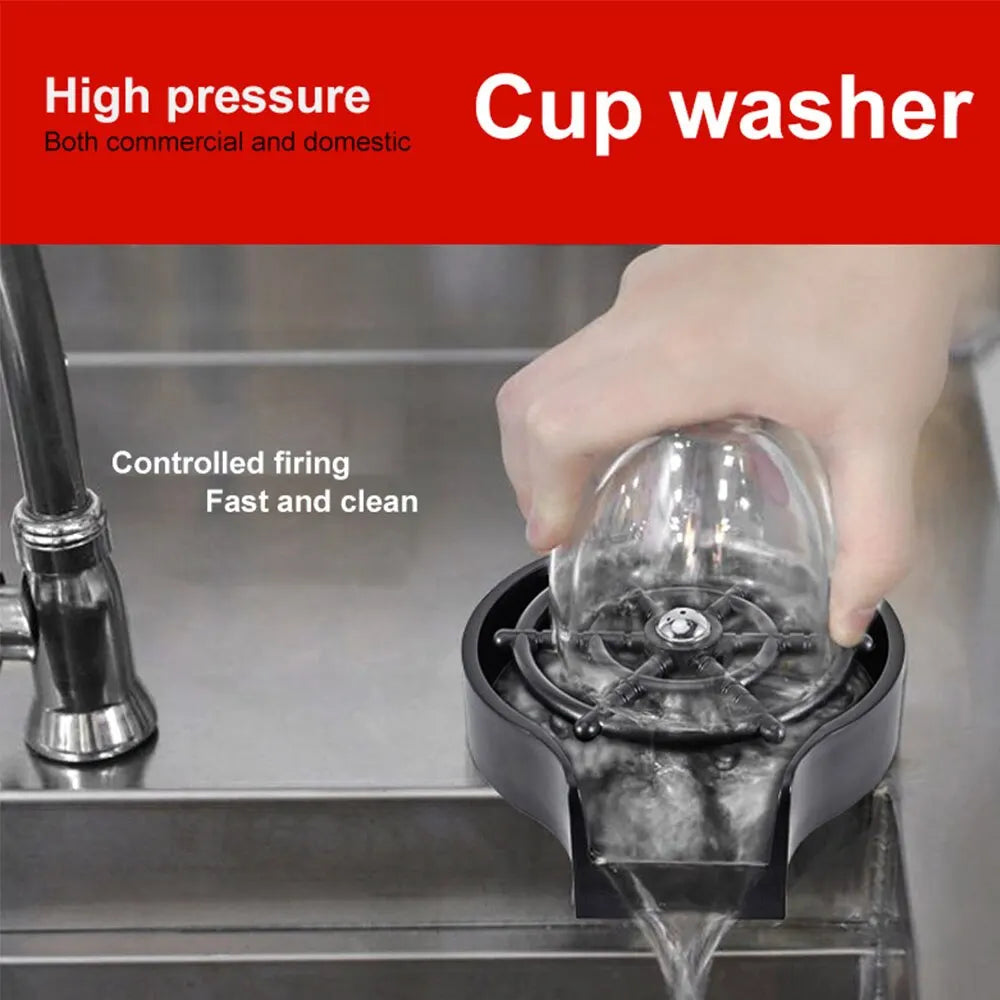 Automatic High-Pressure Cup Washer - Household and Bar Counter Press Cleaner