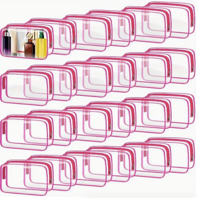 24PC Clear Travel Toiletry Bag Set