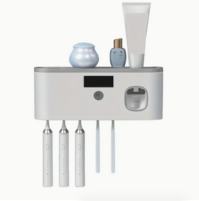 UV Toothbrush Sanitizer Holder with Toothpaste Dispenser